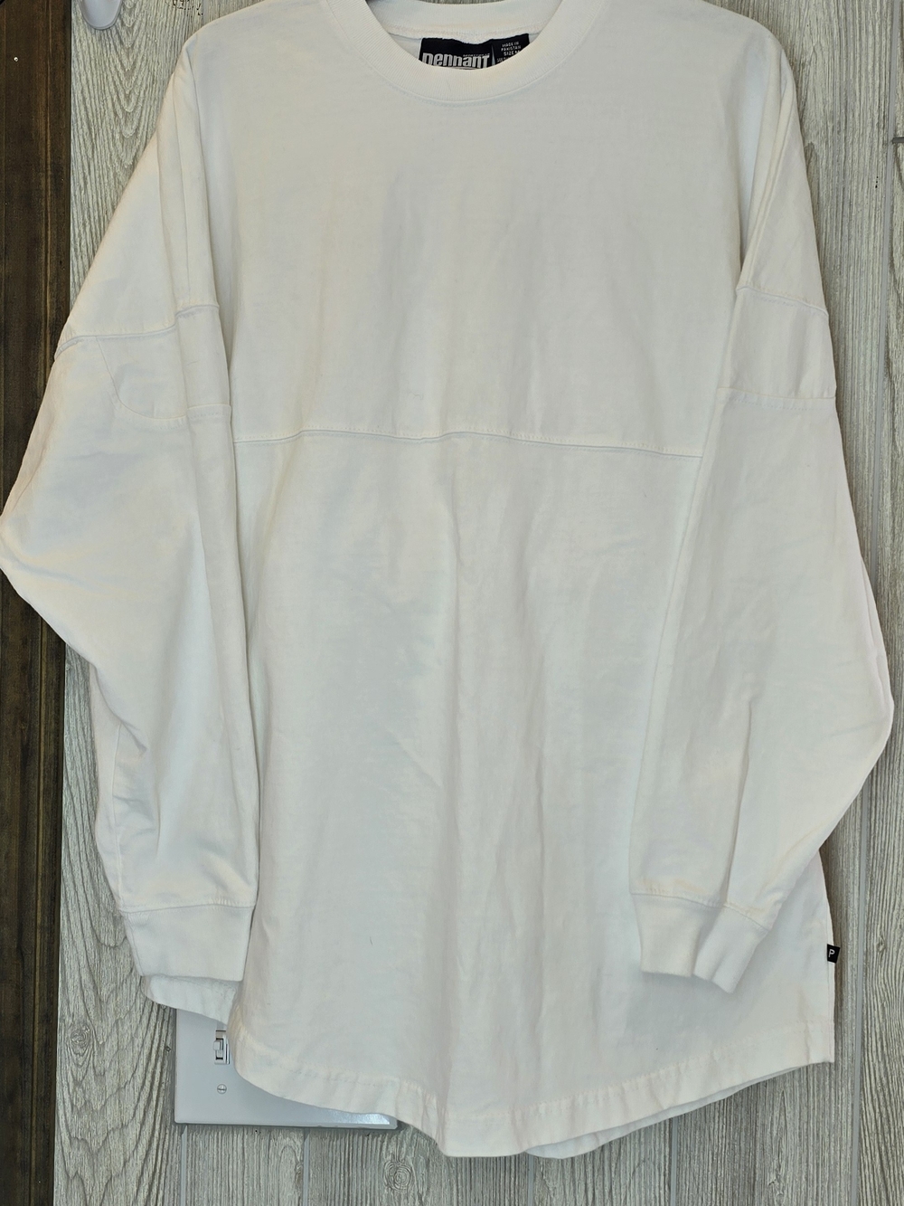 Pennant White Long-Sleeve Crew Tee